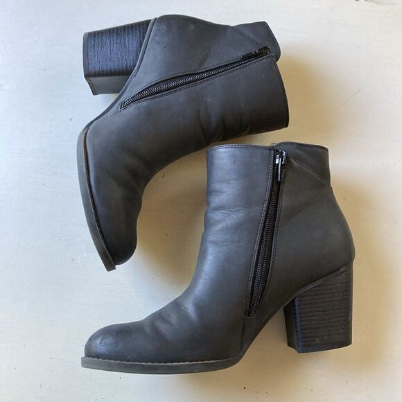 Naturalizer Natural Soul Black Vegan Leather Double Zip Comfort Ankle Boots 8M - Picture 5 of 14